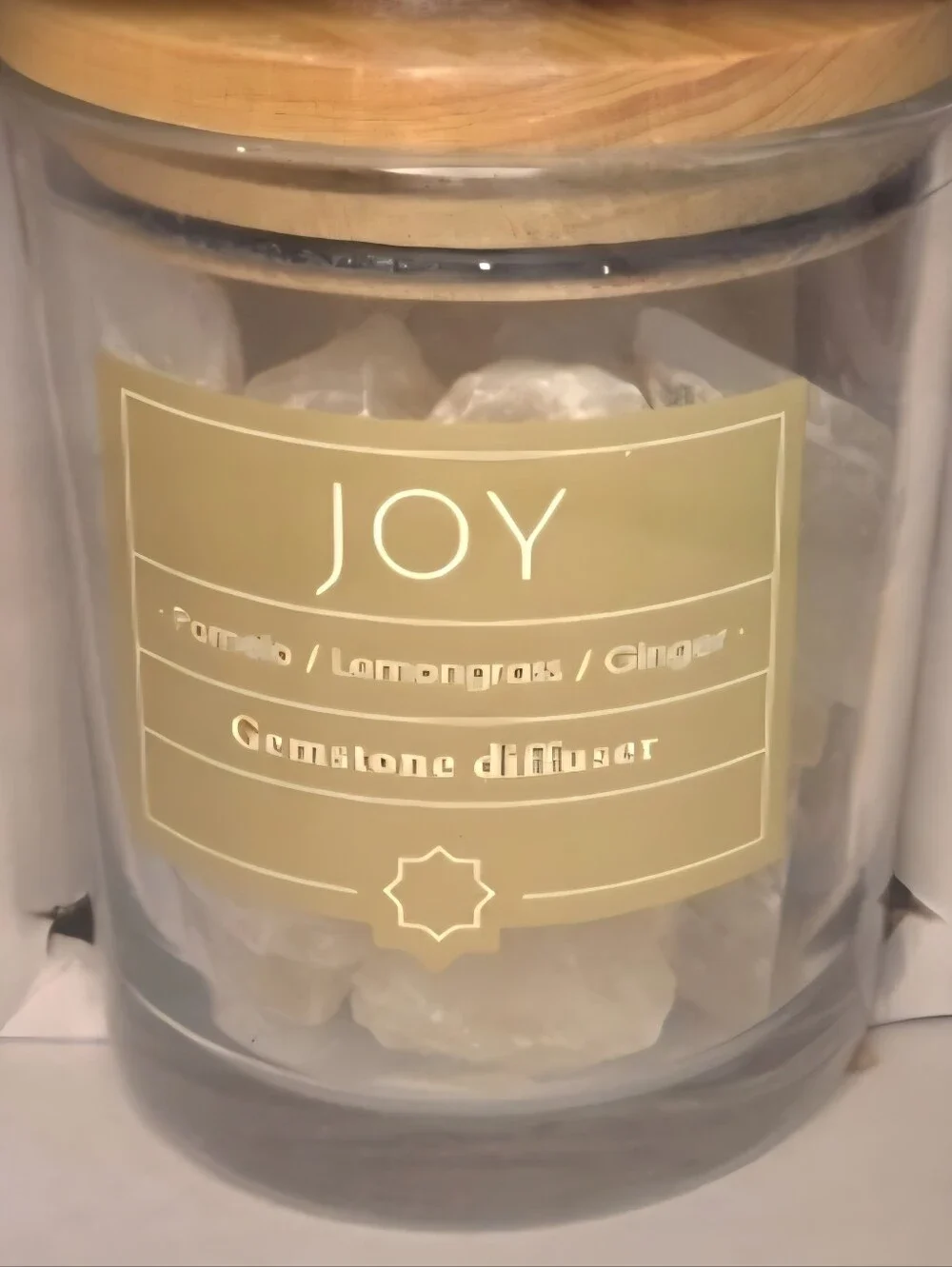 NWT F&F Yellow Gemstone Diffuser Set Pomelo Lemongrass Ginger Scented Salt Rock